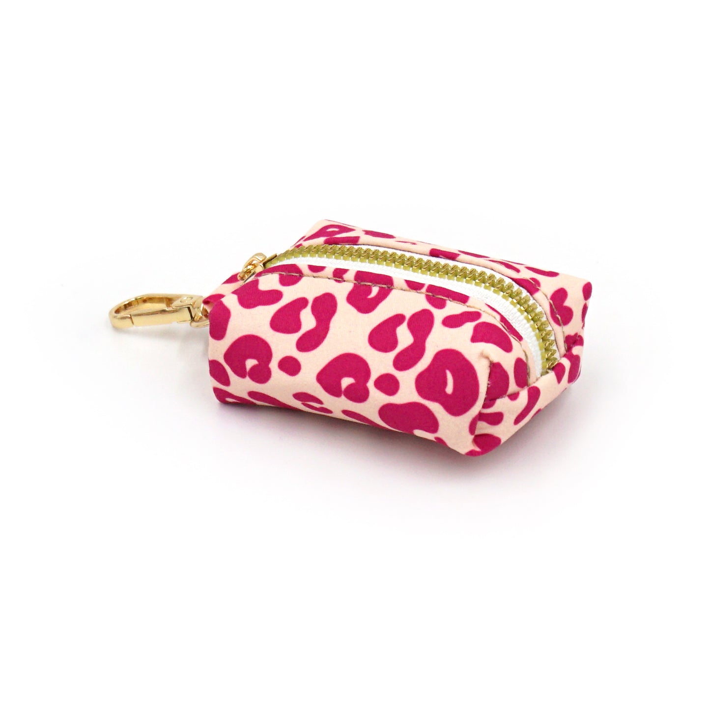 Pochette sac à crotte Coton Léopard Rose