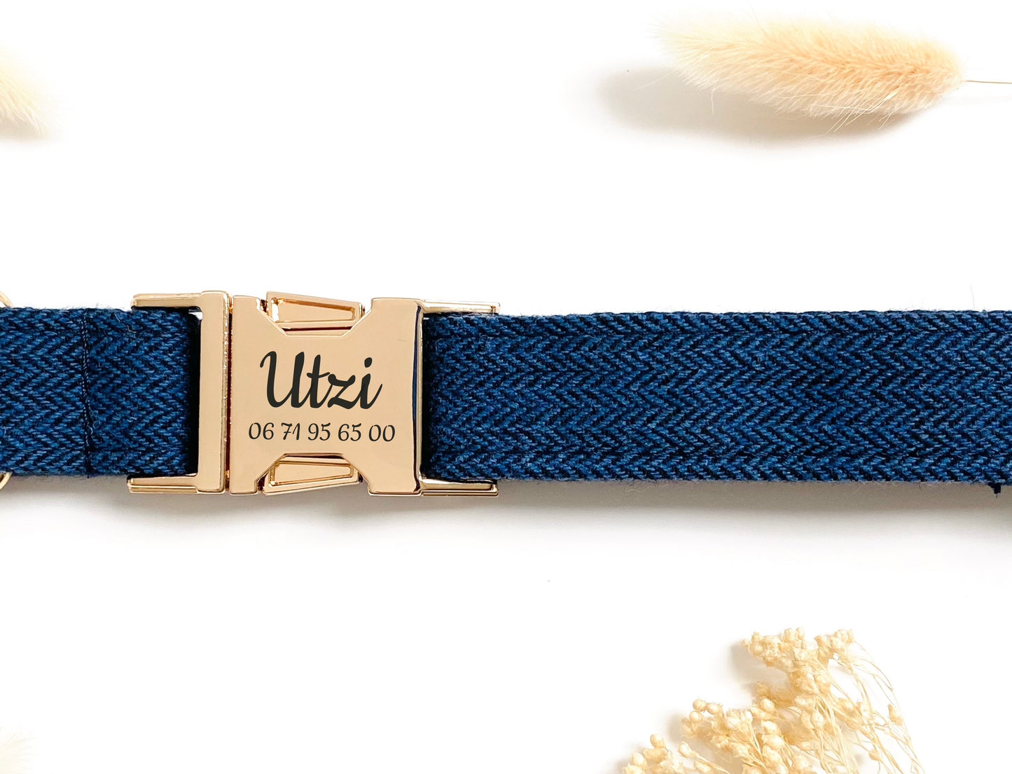 Collier Chien Personnalisé Chevron Marine