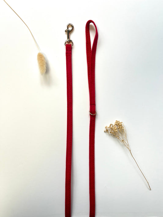 Laisse Chat et Chaton Velours Rouge