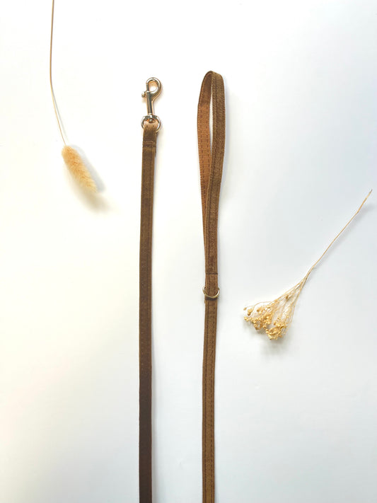 Laisse Chat et Chaton Velours Lisse Marron