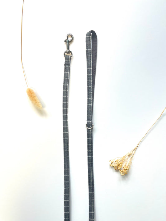 Laisse Chat et Chaton Coton Carreaux Gris