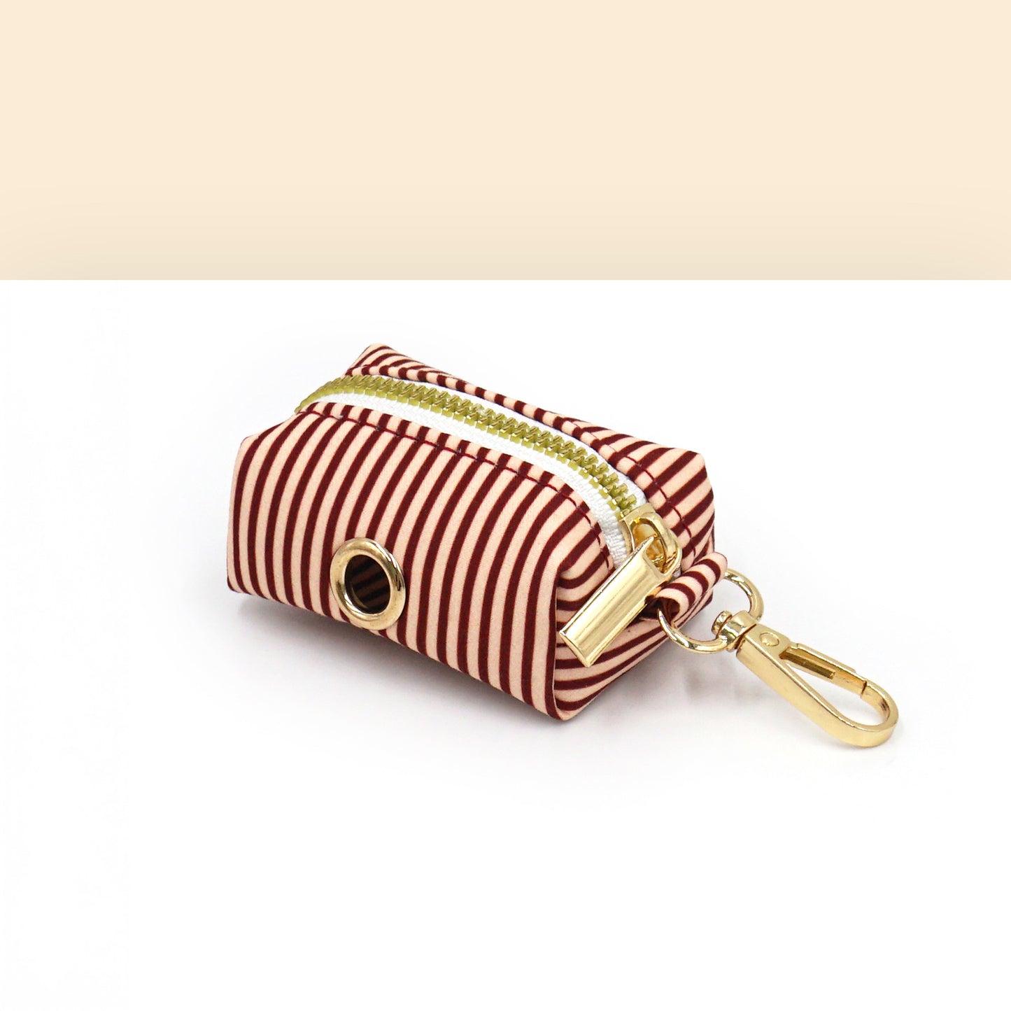Pochette sac à crotte Coton Rayé Bordeaux