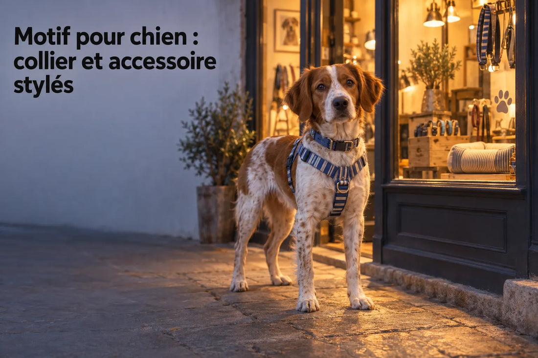 Motif pour chien : collier et accessoire stylés