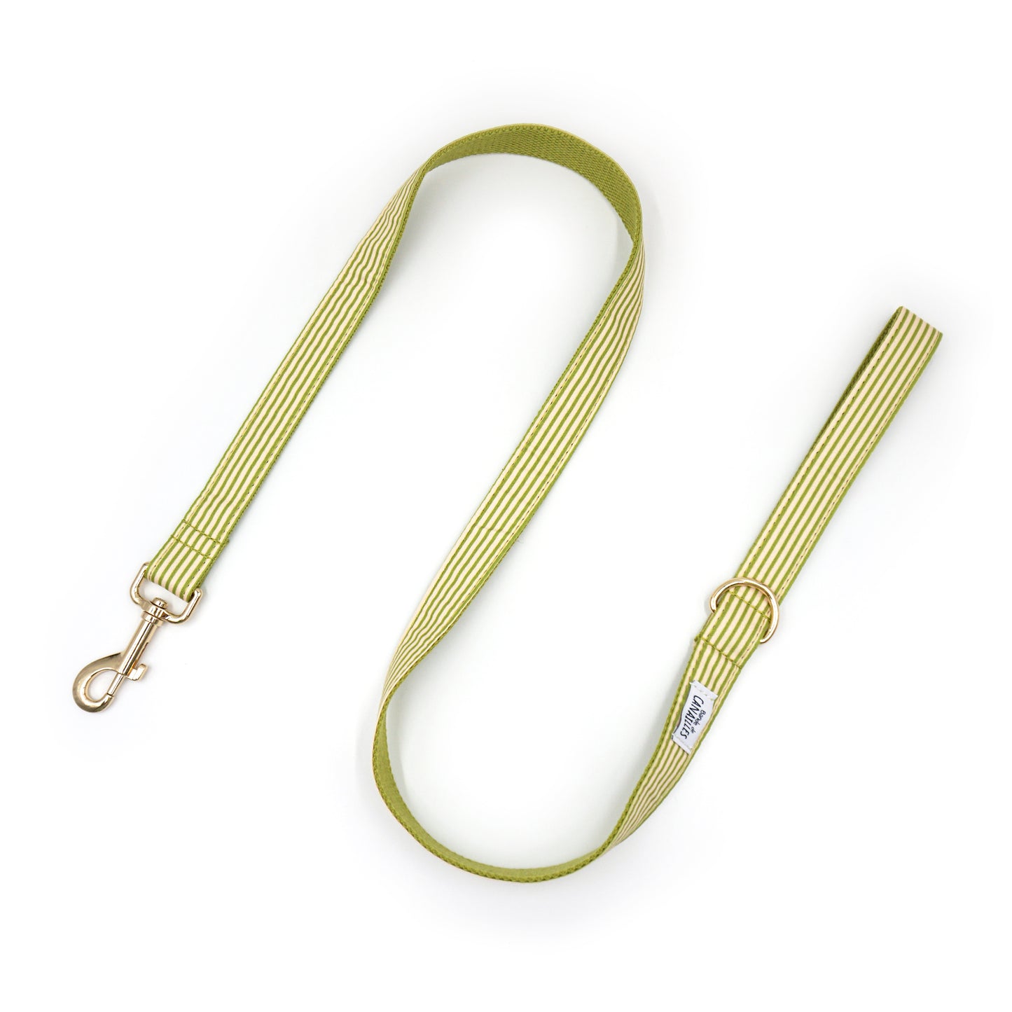 Laisse Chien Coton Vert Rayé