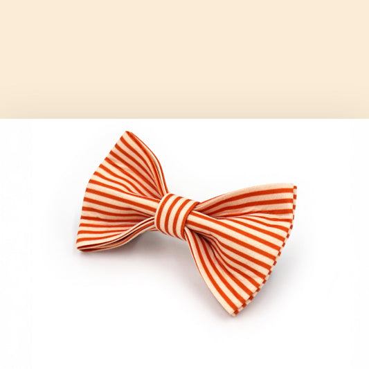 Noeud Papillon Coton Rayé Orange