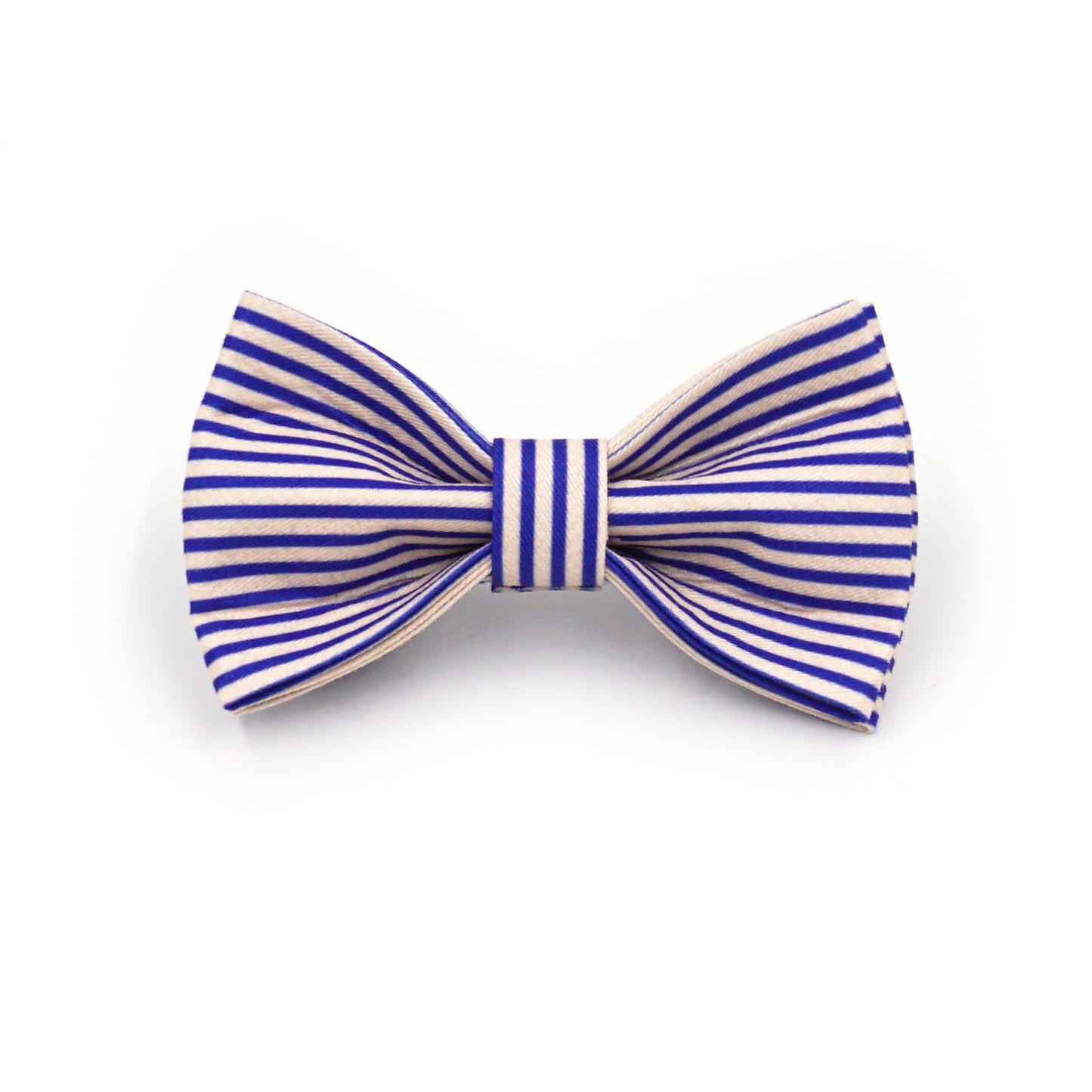 Noeud Papillon Coton Rayé Bleu
