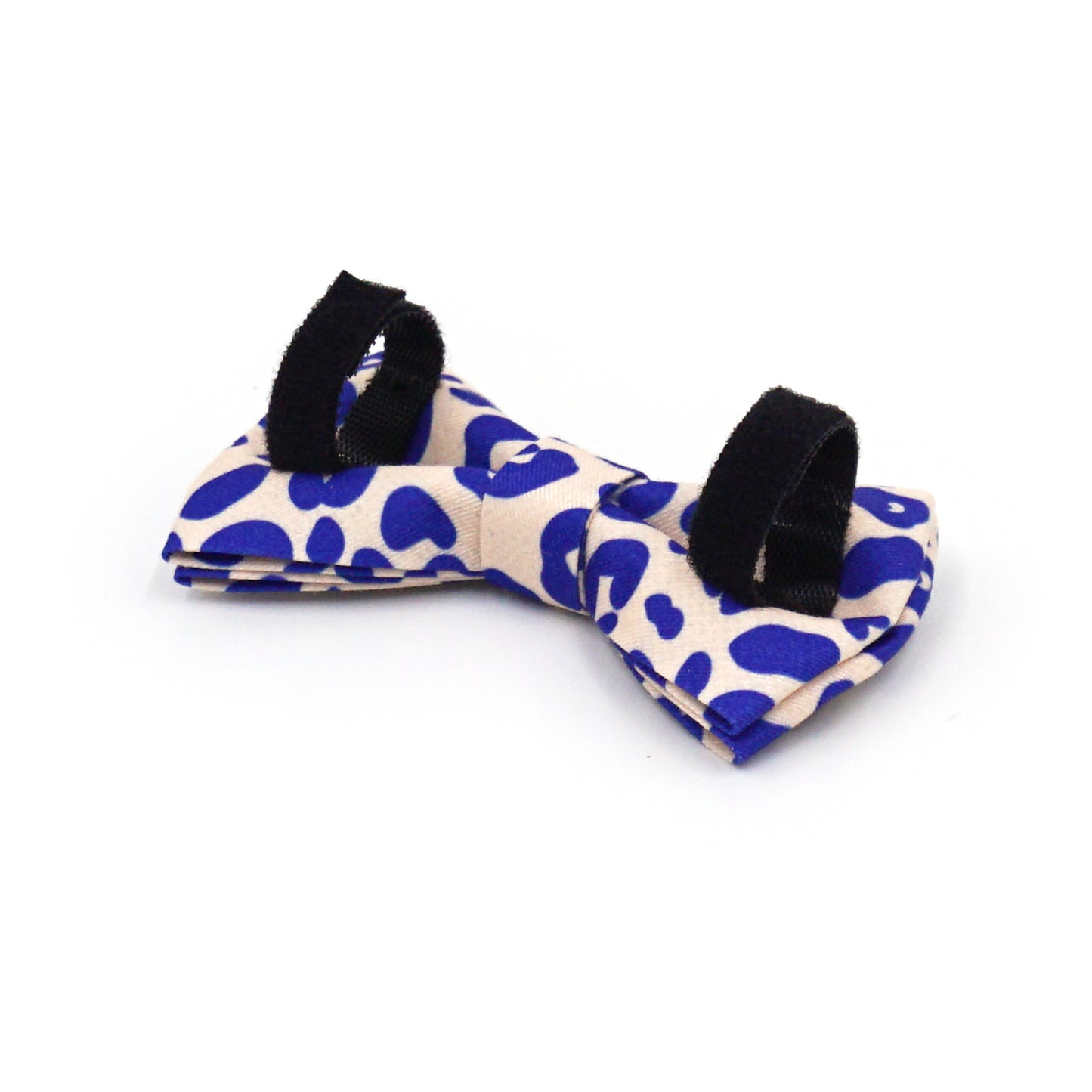 Noeud Papillon Coton Léopard Bleu