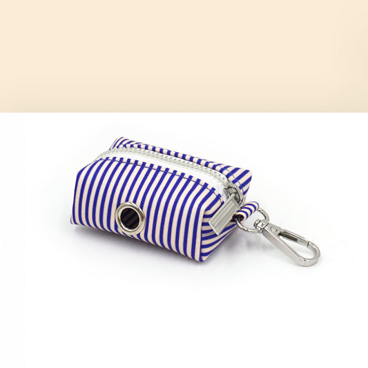 Pochette sac à crotte Coton Rayé Bleu