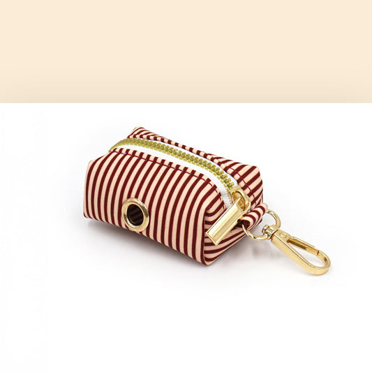 Pochette sac à crotte Coton Rayé Bordeaux