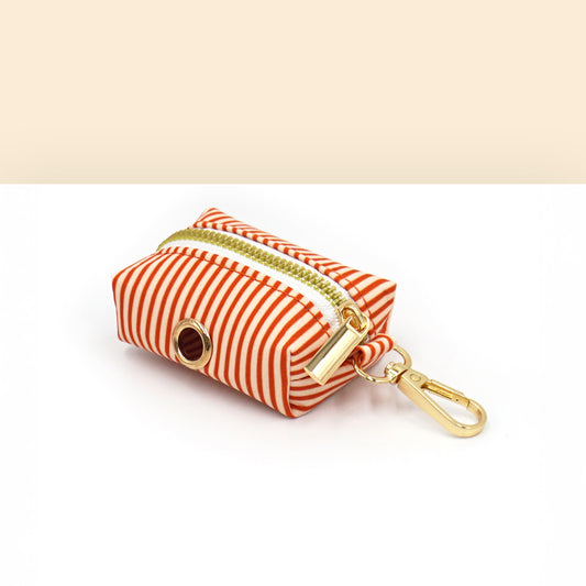 Pochette sac à crotte Coton Rayé Orange