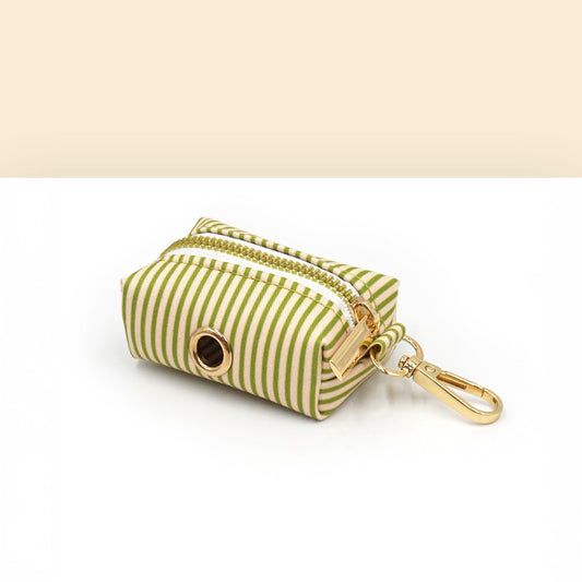 Pochette sac à crotte Coton Rayé Vert