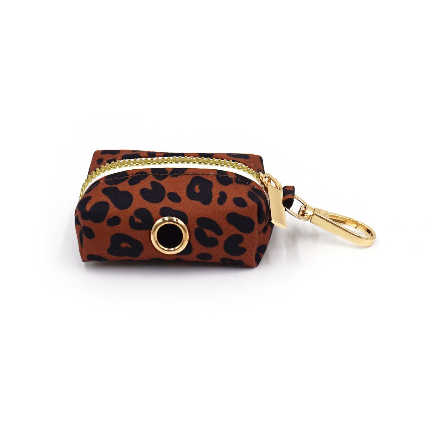 Pochette sac à crotte Coton Léopard Châtaigne