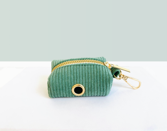 Pochette sac à crotte Velours Côtelé Vert