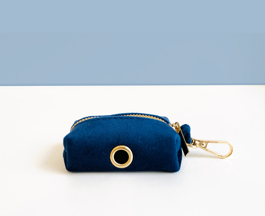 Pochette sac à crotte Velours Lisse Marine